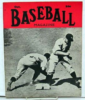Oct 1939 Baseball Magazine Williams Walters Hi Grade