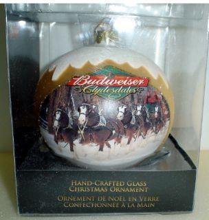 Budweiser Clydesdale Clydesdales Glass Ball Large Christmas Ornament 1