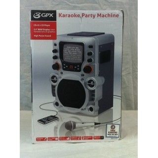 GPX JM250S Party Machine CD G Karaoke System w Monitor