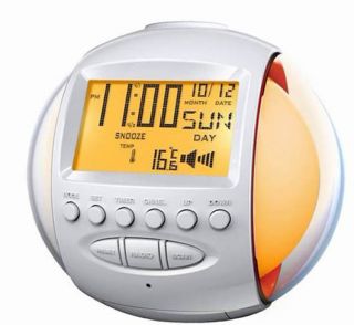 New Nature Sound FM Radio Alarm Digital Clock with 7 Color LED