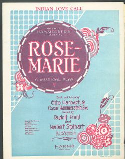  Marie by Harbach & Hammerstein. Music by Rudolf Friml. Harms, NYC