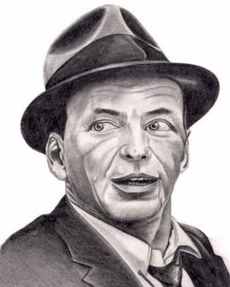 Frank Sinatra Lithograph Poster Pencil Drawing Print 1