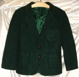 Dark Green Wool Blend Boys Suit Jacket Blazer Sport Coat Size 6