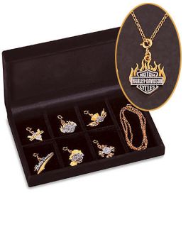 Franklin Mint Harley Davidson Charm Necklace Gold