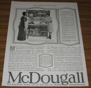 1917 Vintage Ad McDougall Kitchen Cabinets Frankfort In