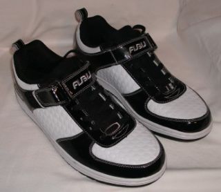 Mens Sz 10 Black and White Patent Leather FUBU Sneakers