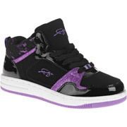 FUBU Girls Kelly F High Top Black Suede Purple Glitter Sneakers