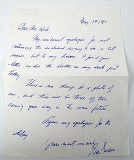 Gale Gordon I Love Lucy Written and Signed Fan Letter JSA