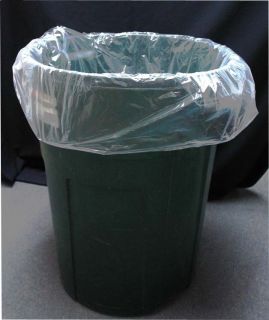 200 45 Gallon Natural HDPE Garbage Bag Trash Can Liner