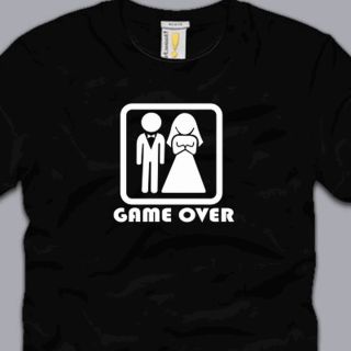 Game Over T Shirt Small Funny Marriage Honeymoon Wife Husband Gag Gift