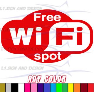 Free WiFi Spot Sticker Decal Store Cafe Wireless Internet Access Zone