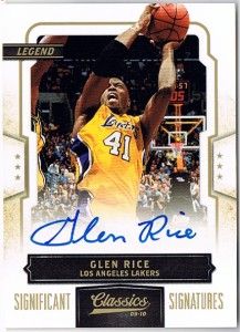 Glen Rice 09 10 Classics Significant Signatures Auto 50