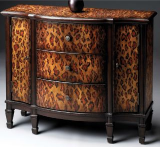 BRITISH COLONIAL WEST INDIES STYLE FURNITURE Buffet Cabinet ~LEOPARD