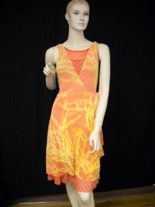 Gaultier Fuzzi Orange Coral Wrap Mesh Dress L $875
