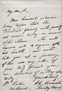 General JOHN CHARLES FRÉMONT Letter   Content PRESIDENT LINCOLN / DR