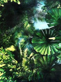 Tropical Forest Leaves Original Canvas Oil Painting