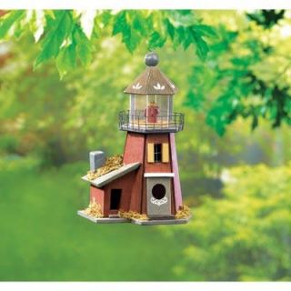 Lovely Little Lighthouse Outdoor Garden Decor Wood Birdhouse