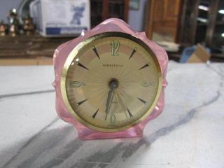 Vintage Forestville Pink German Alarm Clock