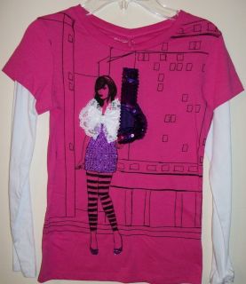 Girls Forever Orchid Graphic Tee NWT Sz 12 Pink