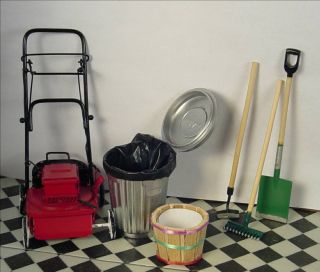  Furniture Lawn Mower Garden Tools Garbage Cans Bushel Basket