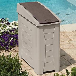 New Suncast Side Station Outdoor Patio Trash Can 22 Gal