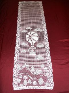  DE FRANCE FRENCH IMPORTED WHITE LACE WINDOW DOOR CURTAIN PANEL 22X73