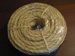  Cordage Sisal Rope 50 ft x 1 4 Biodegradeable Natural Unoiled
