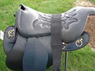 18 Black Trooper Endurance Gaited English Western Leather Saddle