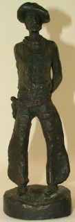 Michael Garman Bronzetone Sculpture Trail Boss Cowboy