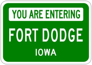 fort dodge iowa you are entering aluminum city sign