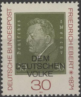 Stamp Germany SC 1053 1971 Friedrich Ebert 1st President of The