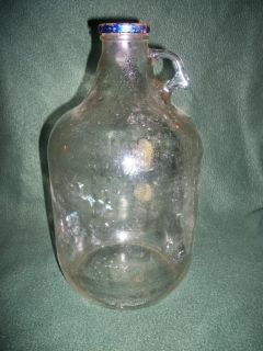 Vintage Clear Glass Gallon Jug Bottle