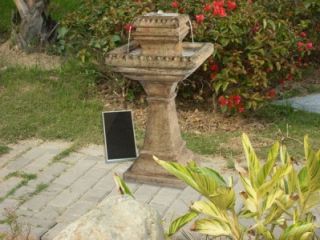 Chartwell Two Tier Solar on Demand Garden Water Fountain w LED Lights