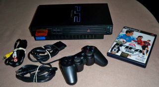  Sony PlayStation 2 Black Console NTSC SCPH 30001 10 Games Card