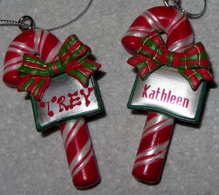 Ganz Holidiay Christmas Ornament Personalized With ANY NAME Candy Cane