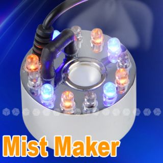 Fuente Con 12 LED Mist Maker Nebulizador Humidificador
