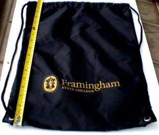 Framingham State College Logo Bag Gym Sling Black New