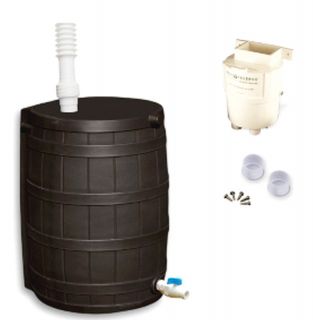  Kit 50 Gallon Rain Barrel Water Storage Garden Watering