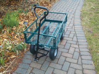  Steel Garden Wagon Pneumatic 10 Tires 440lb Cap /Cart Nursery Yard