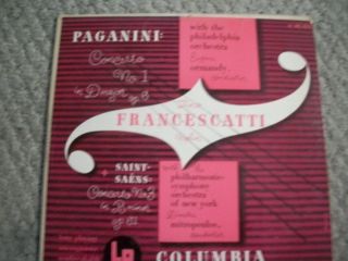 Zino FRANCESCATTI Violin Paganini RARE Columbia LP