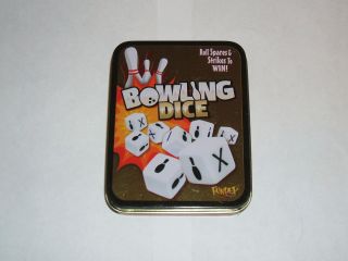 Bowling Dice Very Fun Family Game Fundex 2010 Complete Metal Tin Great