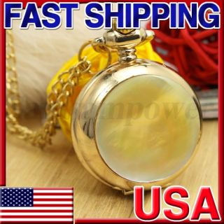  Pearl Cover Gold Mirror Elegant Necklace Pendant Pocket Watch