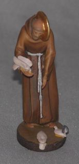 New Saint Francis Assisi Statue Hand Carved Wood Lepi