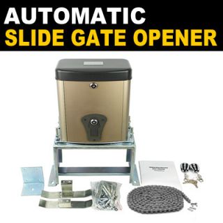 New Mtn Gearsmith Automatic Slide Gate Opener Operator Kit w Remote