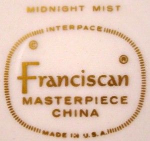 Franciscan China Midnight Mist pttrn Cup Saucer Set