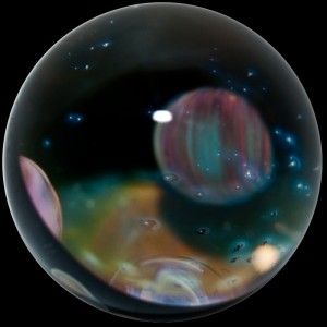 Marble Gateson Recko 2 Planet Nebula Universe w Opal Moon in