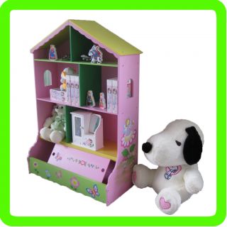  Hand Paint Fairy Dollhouse Bookcase Toy Cabinet Shelf Organiser