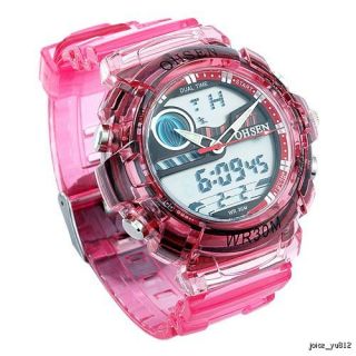 Pink OHSEN Multi Function Ladies Sport Wrist Watch