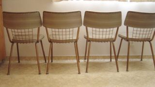 Retro Original 60s Formica Table 4 Chairs Copper Taupe Dining Room