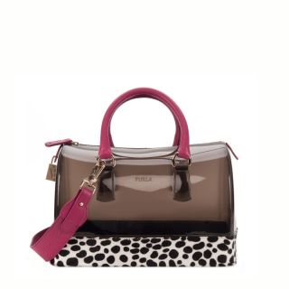 Furla Candy Cheetah Print Satchel Bag Brand New Leather